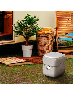 Outsunny Portable Toilet for Adults, 22L Camping Toilet with Seat, Lid and Anti-Leak Handle Pump, Outdoor Travel Toilet with Det 2