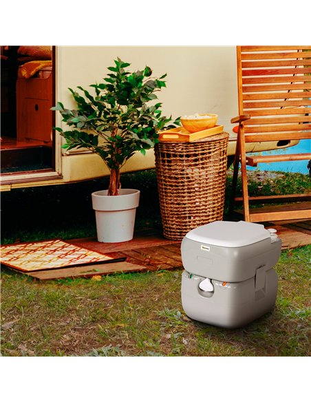 Outsunny Portable Toilet for Adults, 22L Camping Toilet with Seat, Lid and Anti-Leak Handle Pump, Outdoor Travel Toilet with Det - pic 130603 | FastDaddyshop