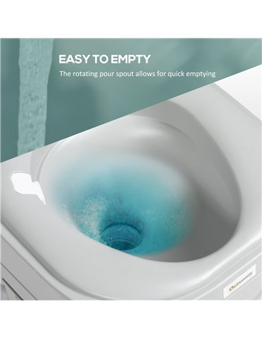 Outsunny Portable Toilet for Adults, 22L Camping Toilet with Seat, Lid and Anti-Leak Handle Pump, Outdoor Travel Toilet with Det