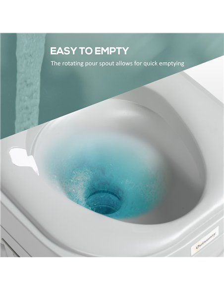 Outsunny Portable Toilet for Adults, 22L Camping Toilet with Seat, Lid and Anti-Leak Handle Pump, Outdoor Travel Toilet with Det - pic 130608 | FastDaddyshop