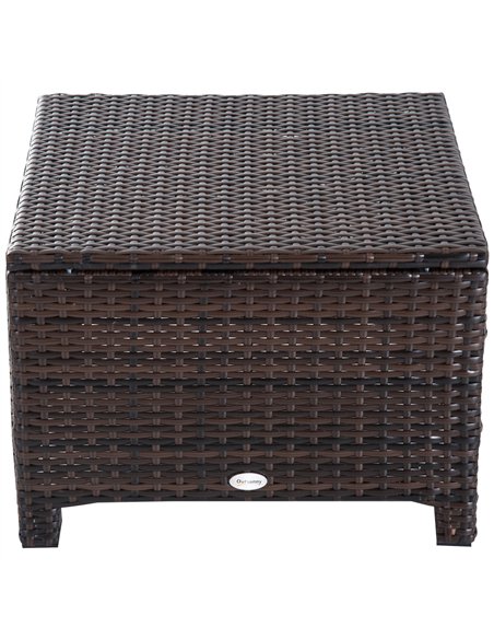 Outsunny Rattan Footstool Wicker Ottoman with Padded Seat Cushion Outdoor Patio Furniture for Garden Poolside Living Room, 50 x  - pic 130636 | FastDaddyshop