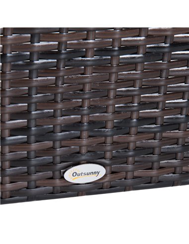 Outsunny Rattan Footstool Wicker Ottoman with Padded Seat Cushion Outdoor Patio Furniture for Garden Poolside Living Room, 50 x 