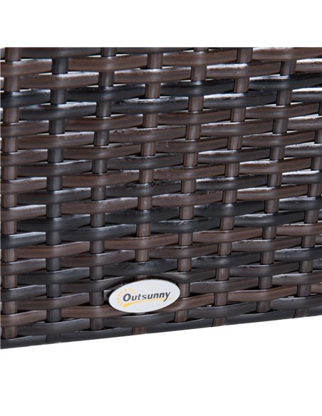 Outsunny Rattan Footstool Wicker Ottoman with Padded Seat Cushion Outdoor Patio Furniture for Garden Poolside Living Room, 50 x  - pic 130637 | FastDaddyshop