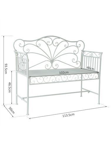 Outsunny Heavy-Duty Garden Bench-White