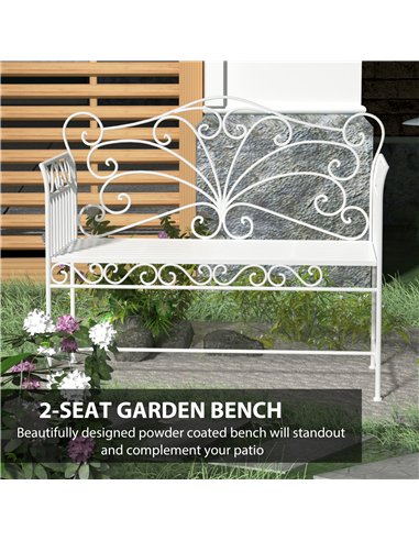 Outsunny Heavy-Duty Garden Bench-White