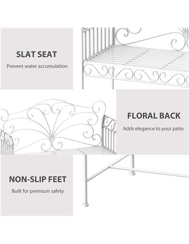 Outsunny Heavy-Duty Garden Bench-White