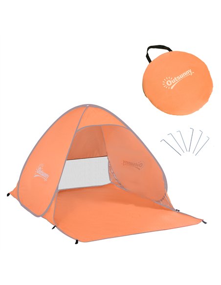 Outsunny 2 Person Pop Up UV Shelter Shade-Orange - pic 130647 | FastDaddyshop