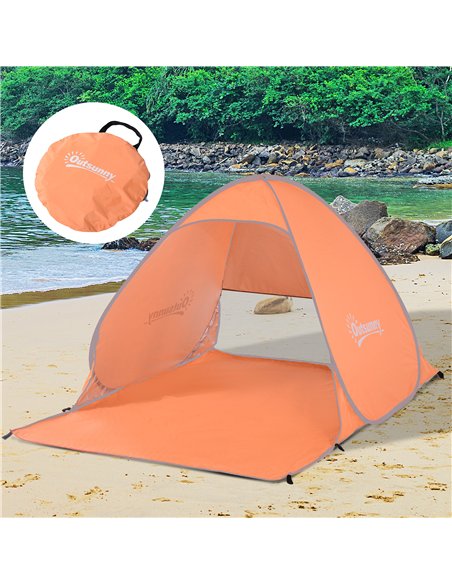 Outsunny 2 Person Pop Up UV Shelter Shade-Orange - pic 130648 | FastDaddyshop