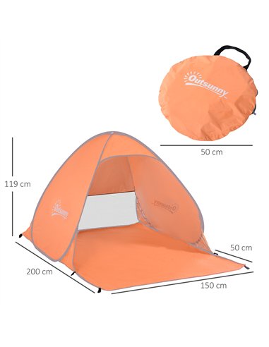 Outsunny 2 Person Pop Up UV Shelter Shade-Orange