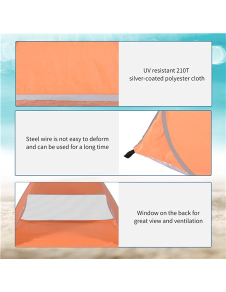 Outsunny 2 Person Pop Up UV Shelter Shade-Orange - pic 130650 | FastDaddyshop