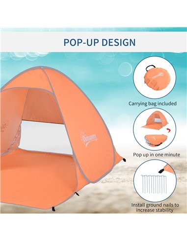 Outsunny 2 Person Pop Up UV Shelter Shade-Orange