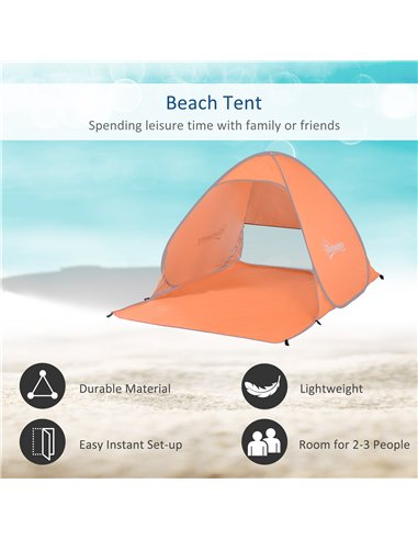 Outsunny 2 Person Pop Up UV Shelter Shade-Orange