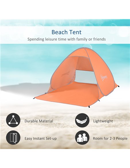 Outsunny 2 Person Pop Up UV Shelter Shade-Orange - pic 130652 | FastDaddyshop