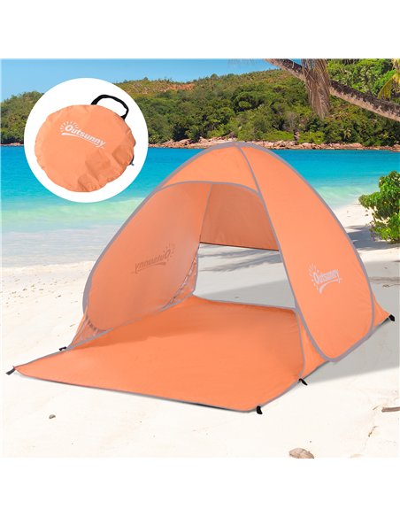 Outsunny 2 Person Pop Up UV Shelter Shade-Orange - pic 130655 | FastDaddyshop