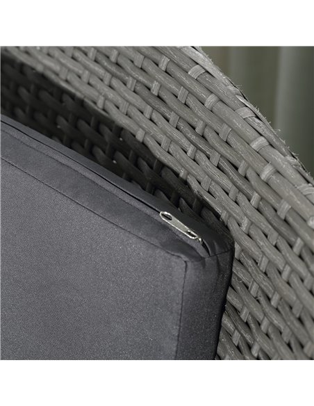 Outsunny Rattan Bistro Set 2 Seater Garden Furniture Patio Weave Companion Chair Table Set Outdoor Conservatory, Light Grey - pic 13066 | FastDaddyshop