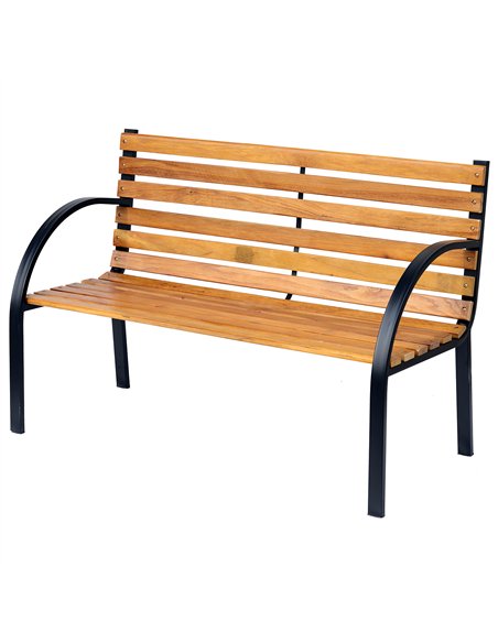 Outsunny Garden Bench, 122Lx60Wx80H cm-Steel/Wood - pic 130674 | FastDaddyshop