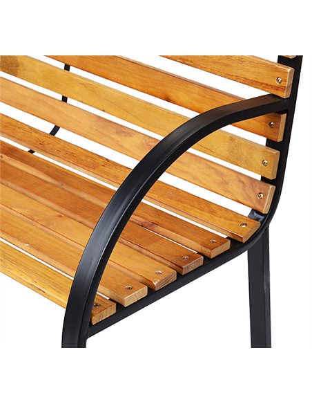 Outsunny Garden Bench, 122Lx60Wx80H cm-Steel/Wood - pic 130680 | FastDaddyshop