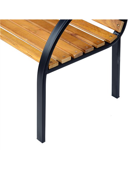 Outsunny Garden Bench, 122Lx60Wx80H cm-Steel/Wood - pic 130681 | FastDaddyshop