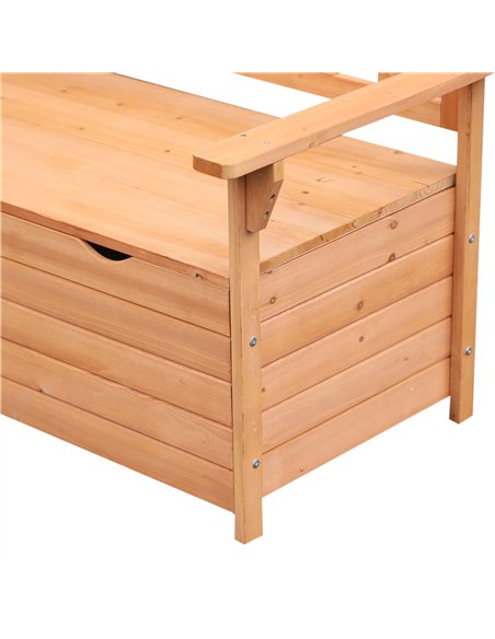 Outsunny Two-Seater Garden Storage Bench - Natural - pic 130689 | FastDaddyshop