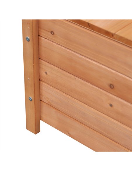 Outsunny Two-Seater Garden Storage Bench - Natural - pic 130690 | FastDaddyshop