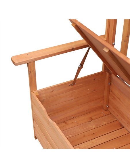 Outsunny Two-Seater Garden Storage Bench - Natural - pic 130691 | FastDaddyshop
