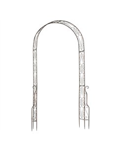 Outsunny Metal Garden Arch Trellis, Decorative Arbour Archway for Walkway Path Ceremony Wedding Party, 120 x 30 x 226cm