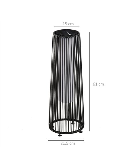 Outsunny Patio Garden Solar Powered Lights Woven Resin Wicker Lantern Auto On/Off - pic 130739 | FastDaddyshop