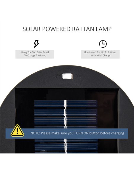 Outsunny Patio Garden Solar Powered Lights Woven Resin Wicker Lantern Auto On/Off - pic 130741 | FastDaddyshop