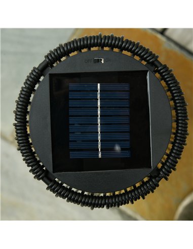 Outsunny Patio Garden Solar Powered Lights Woven Resin Wicker Lantern Auto On/Off