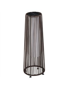 Outsunny Patio Garden PE Rattan Solar Lights Woven Resin Wicker Lantern Auto On/Off Solar Powered Lights for Porch, Yard, Lawn, 