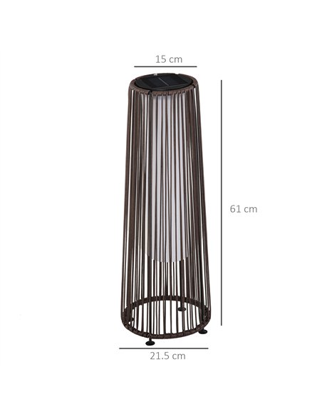 Outsunny Patio Garden PE Rattan Solar Lights Woven Resin Wicker Lantern Auto On/Off Solar Powered Lights for Porch, Yard, Lawn,  - pic 130748 | FastDaddyshop