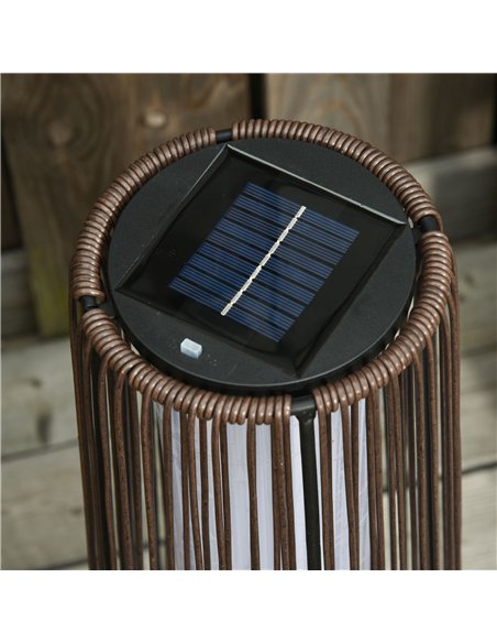 Outsunny Patio Garden PE Rattan Solar Lights Woven Resin Wicker Lantern Auto On/Off Solar Powered Lights for Porch, Yard, Lawn,  - pic 130753 | FastDaddyshop
