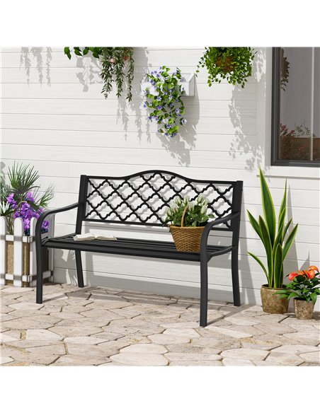 Outsunny 2-Seater Garden Bench Antique Loveseat for Yard, Lawn, Porch, Patio, Steel - pic 130756 | FastDaddyshop