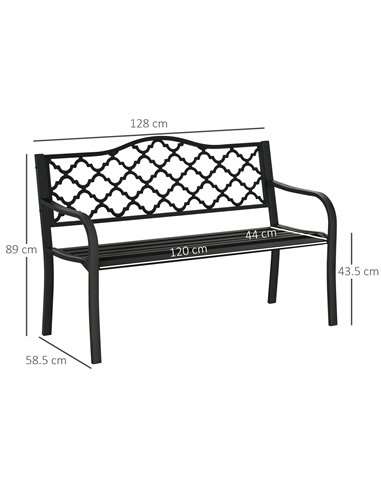 Outsunny 2-Seater Garden Bench Antique Loveseat for Yard, Lawn, Porch, Patio, Steel