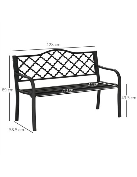 Outsunny 2-Seater Garden Bench Antique Loveseat for Yard, Lawn, Porch, Patio, Steel - pic 130757 | FastDaddyshop