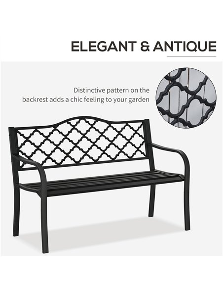 Outsunny 2-Seater Garden Bench Antique Loveseat for Yard, Lawn, Porch, Patio, Steel - pic 130758 | FastDaddyshop