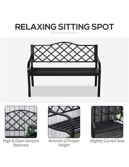 Outsunny 2-Seater Garden Bench Antique Loveseat for Yard, Lawn, Porch, Patio, Steel - pic 130759 | FastDaddyshop