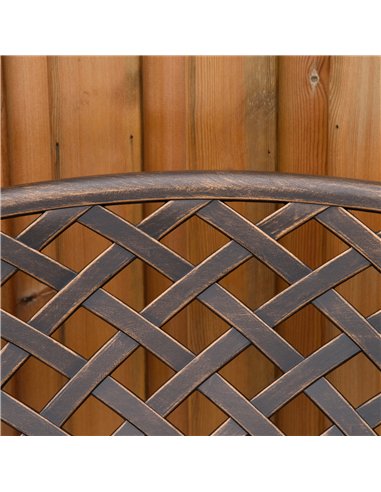 Outsunny Cast Aluminium Outdoor Garden Bench 2 Seater Antique Patio Loveseat, Bronze