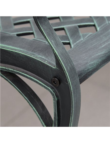 Outsunny Cast Aluminium Garden Bench 2 Seater Antique Loveseat for Outdoor Patio Porch Park, Verdigris - pic 130787 | FastDaddyshop
