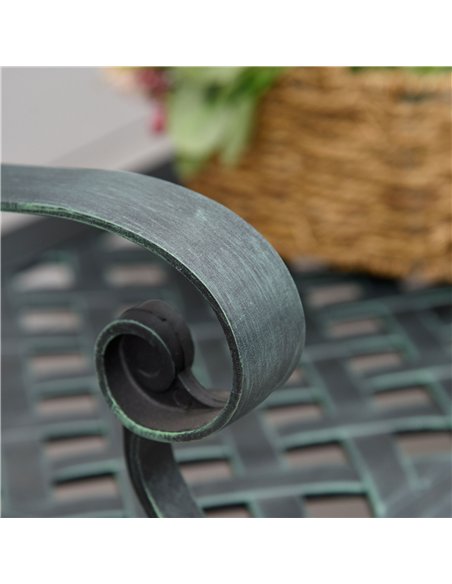 Outsunny Cast Aluminium Garden Bench 2 Seater Antique Loveseat for Outdoor Patio Porch Park, Verdigris - pic 130789 | FastDaddyshop