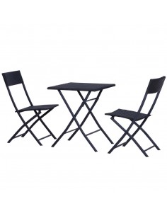 Outsunny 2-Seater Rattan Furniture Set, Black