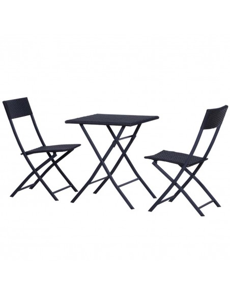 Outsunny 2-Seater Rattan Furniture Set, Black - pic 13080 | FastDaddyshop