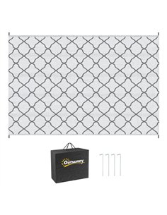 Outsunny Reversible Outdoor Rug with Carry Bag, Waterproof Plastic Straw Mat for Garden, Deck, RV, Picnic, Beach, Camping, 182 x