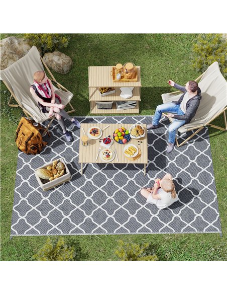 Outsunny Reversible Outdoor Rug with Carry Bag, Waterproof Plastic Straw Mat for Garden, Deck, RV, Picnic, Beach, Camping, 182 x - pic 130810 | FastDaddyshop