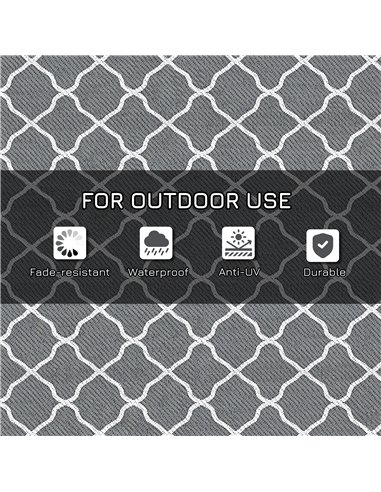 Outsunny Reversible Outdoor Rug with Carry Bag, Waterproof Plastic Straw Mat for Garden, Deck, RV, Picnic, Beach, Camping, 182 x