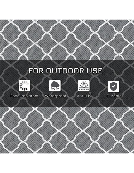 Outsunny Reversible Outdoor Rug with Carry Bag, Waterproof Plastic Straw Mat for Garden, Deck, RV, Picnic, Beach, Camping, 182 x - pic 130814 | FastDaddyshop