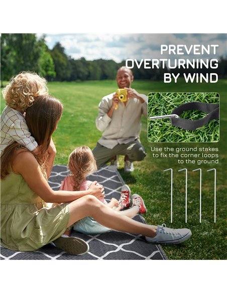 Outsunny Reversible Outdoor Rug with Carry Bag, Waterproof Plastic Straw Mat for Garden, Deck, RV, Picnic, Beach, Camping, 182 x - pic 130816 | FastDaddyshop