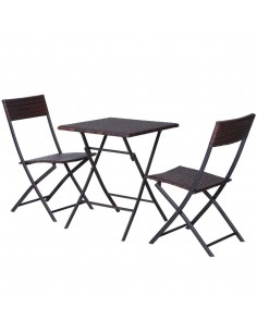 Outsunny 2-Seater Rattan Furniture Set, Brown
