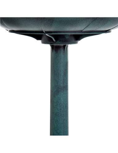 Outsunny Garden Bird Bath Outdoor Decrative Garden Feeder Stand with Scallop-like Pattern, Time-Worn Finish, 50cm, Green