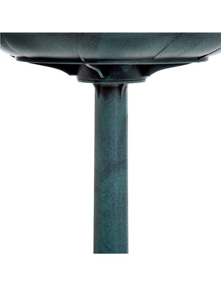 Outsunny Garden Bird Bath Outdoor Decrative Garden Feeder Stand with Scallop-like Pattern, Time-Worn Finish, 50cm, Green - pic 130861 | FastDaddyshop